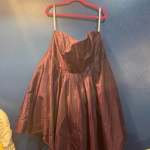 David's Bridal Strapless Plum Dress